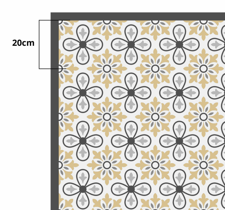 乙烯基地毯几何 花卉几何和谐 - TenStickers