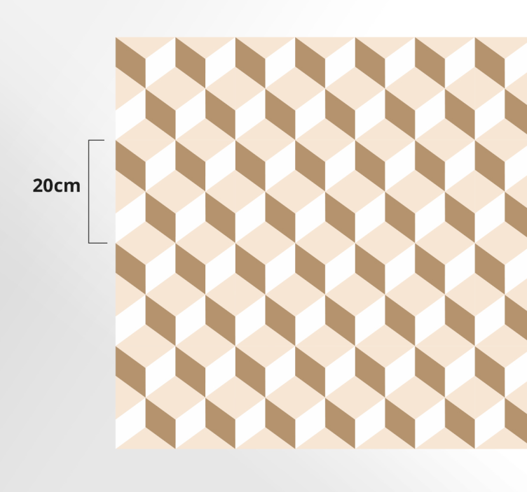 乙烯基厨房地毯立体蜂窝图案 - TenStickers