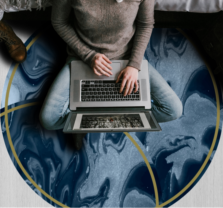 乙烯基地毯质地 抽象大理石圆形设计 - TenStickers