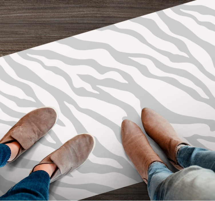 乙烯基地毯动物印花灰色斑马条纹 - TenStickers