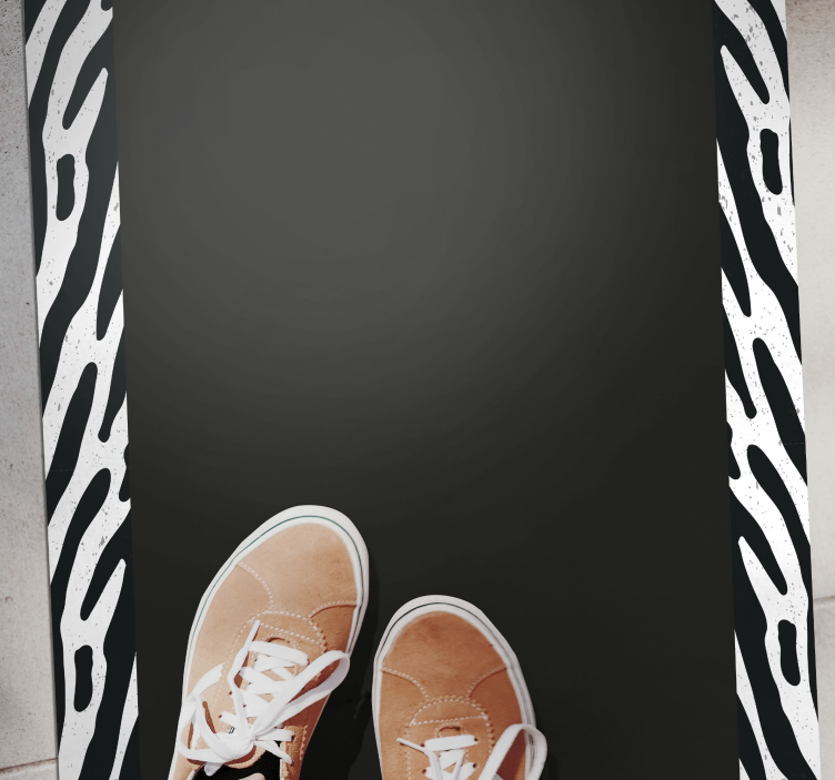 乙烯基地毯动物印花 单色斑马 - TenStickers