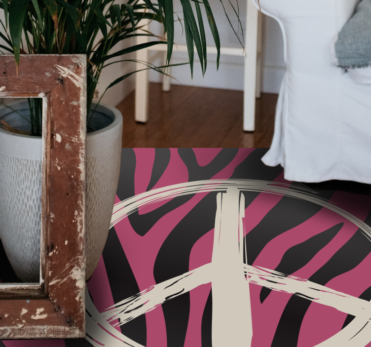 乙烯基地毯动物印花和平符号图案 - TenStickers