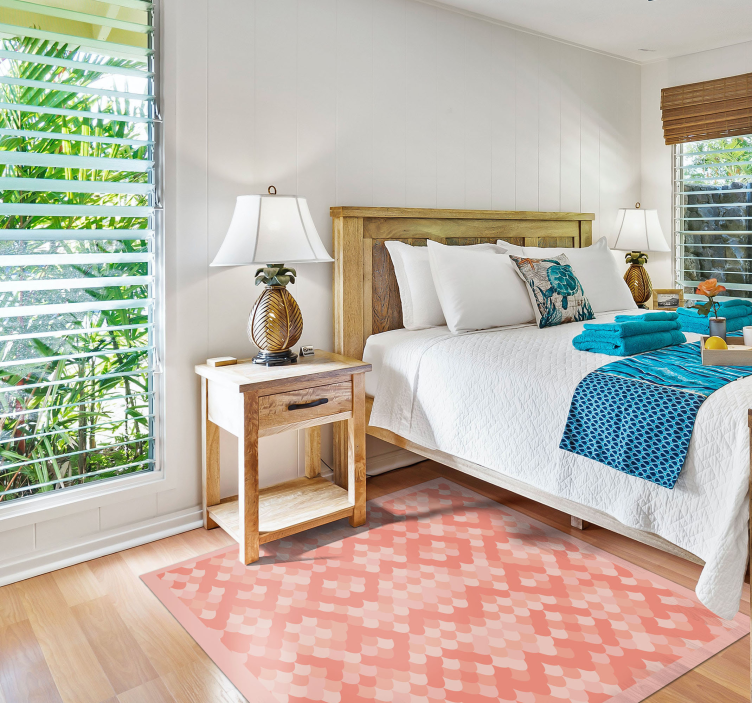 乙烯基地毯动物印花柔和粉色鱼鳞 - TenStickers