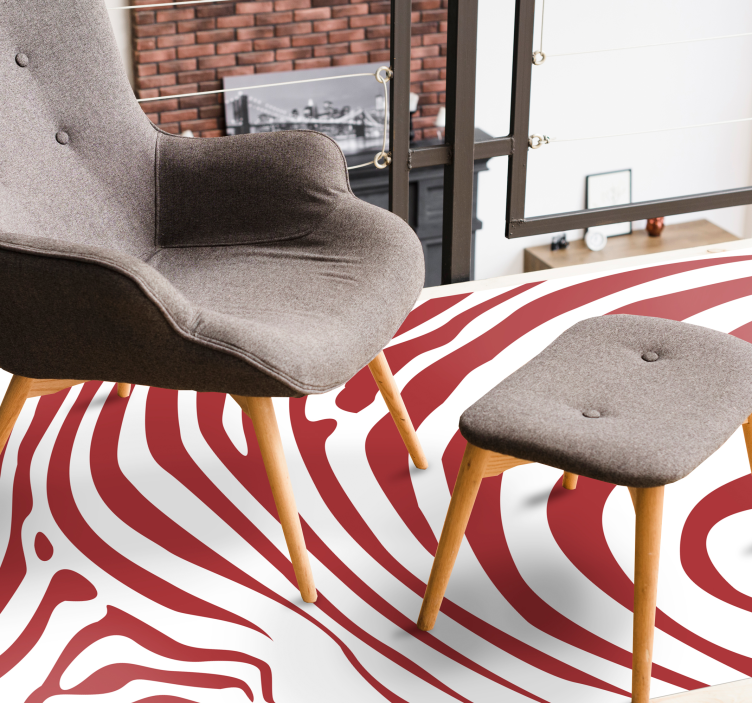 乙烯基地毯动物印花引人注目的红色波浪 - TenStickers