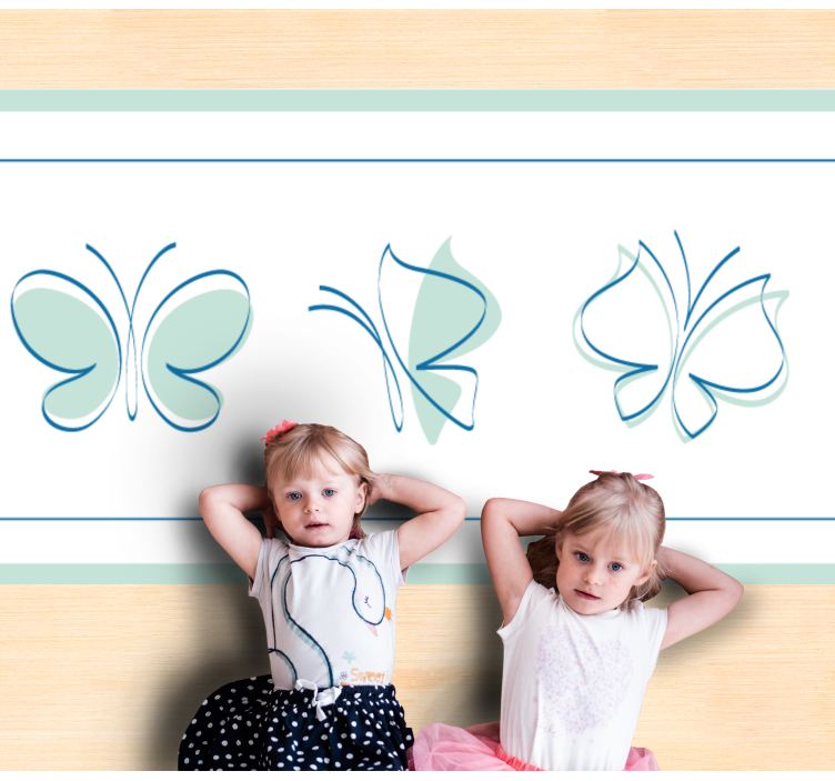 乙烯基地毯动物蝴蝶三重图案 - TenStickers