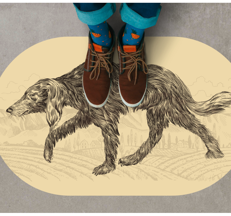 乙烯基地毯动物优雅犬影轮廓 - TenStickers