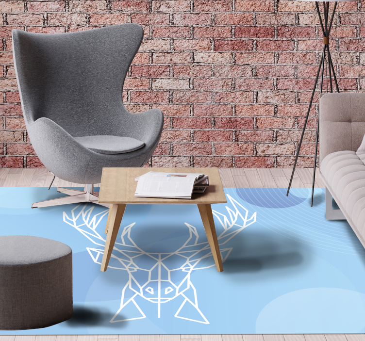 乙烯基地毯动物几何鹿头 - TenStickers