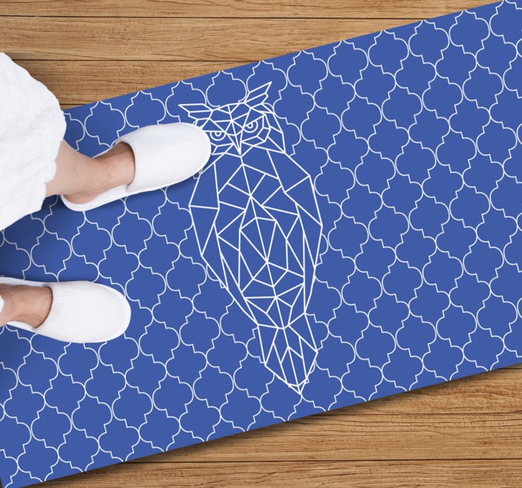 乙烯基地毯动物几何猫头鹰图案 - TenStickers