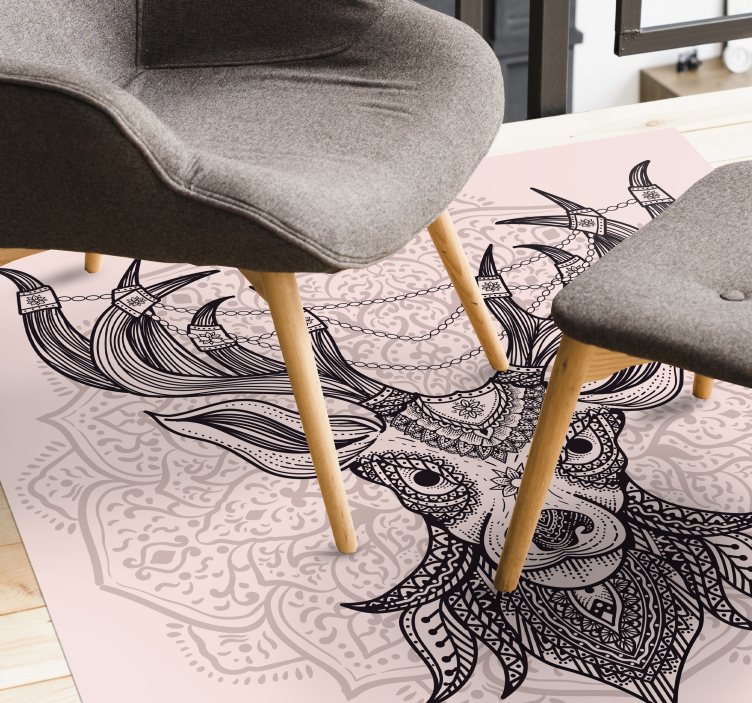 乙烯基地毯动物灰色鹿图案 - TenStickers