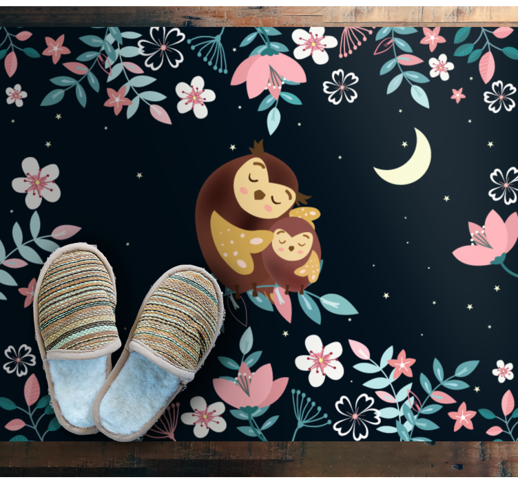 乙烯基地毯动物妈妈猫头鹰的爱 - TenStickers