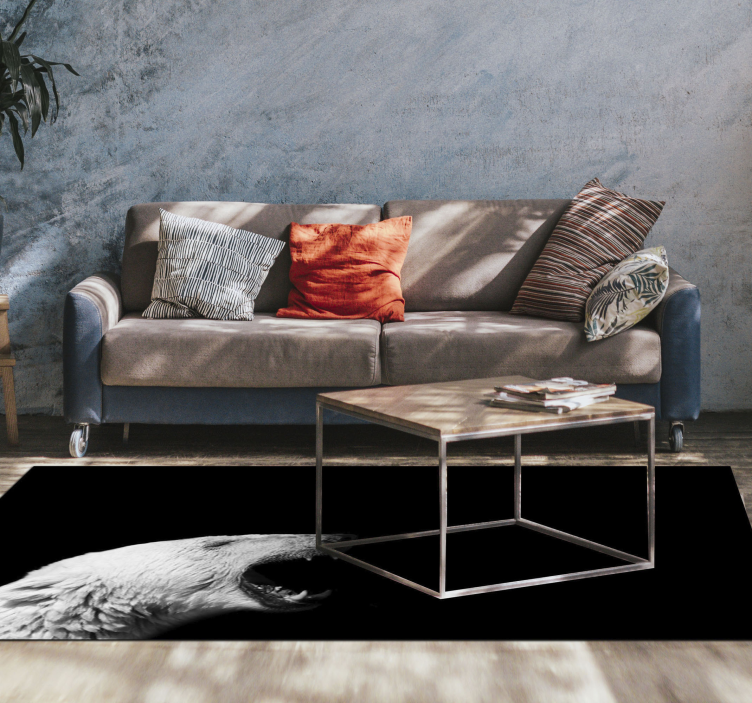 乙烯基地毯动物北极熊轮廓 - TenStickers