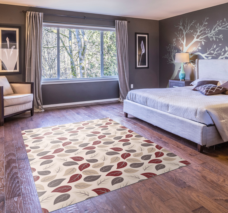 乙烯基花草地毯 秋叶图案 - TenStickers