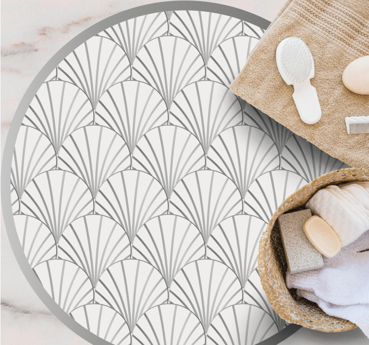 乙烯基地毯浴室优雅扇形图案 - TenStickers
