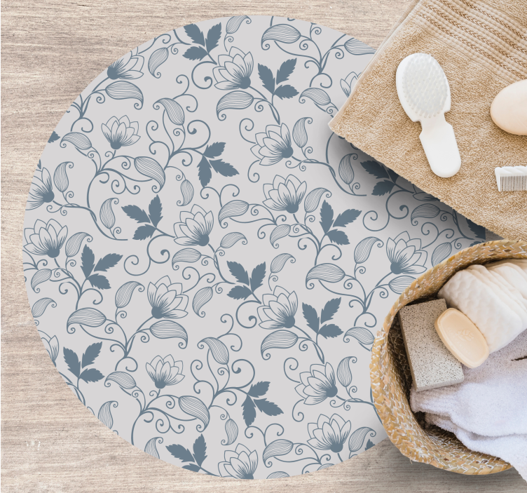 乙烯基地毯浴室花卉宁静 - TenStickers