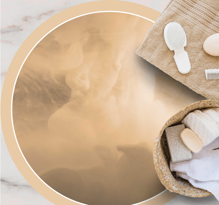 乙烯基地毯浴室柔和奶油波浪 - TenStickers