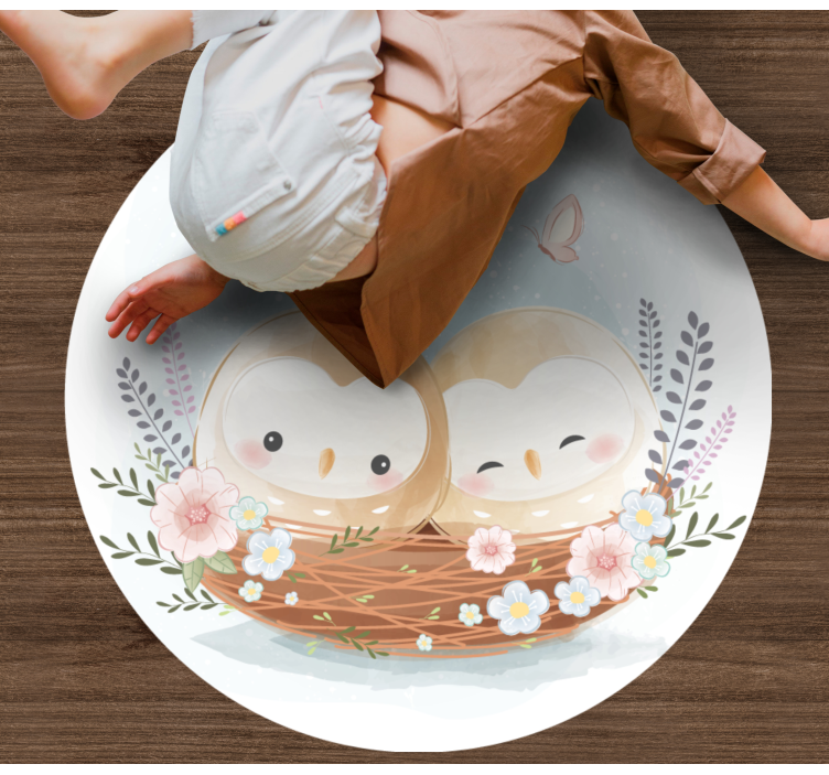 卧室乙烯基地毯情侣猫头鹰巢 - TenStickers