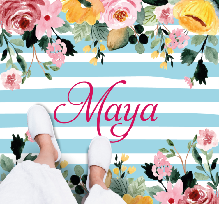 卧室乙烯基地毯定制植物设计 - TenStickers