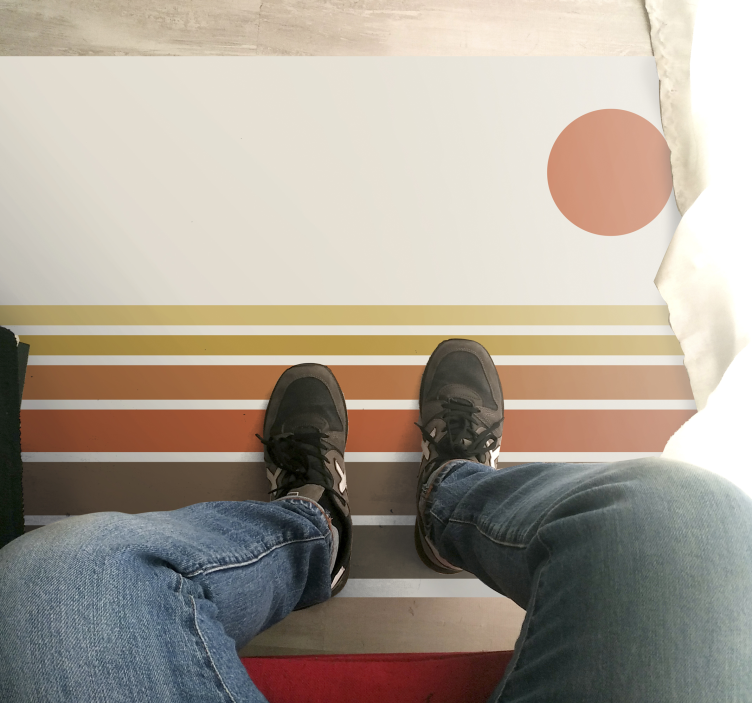 卧室乙烯基地毯夕阳条纹图案 - TenStickers