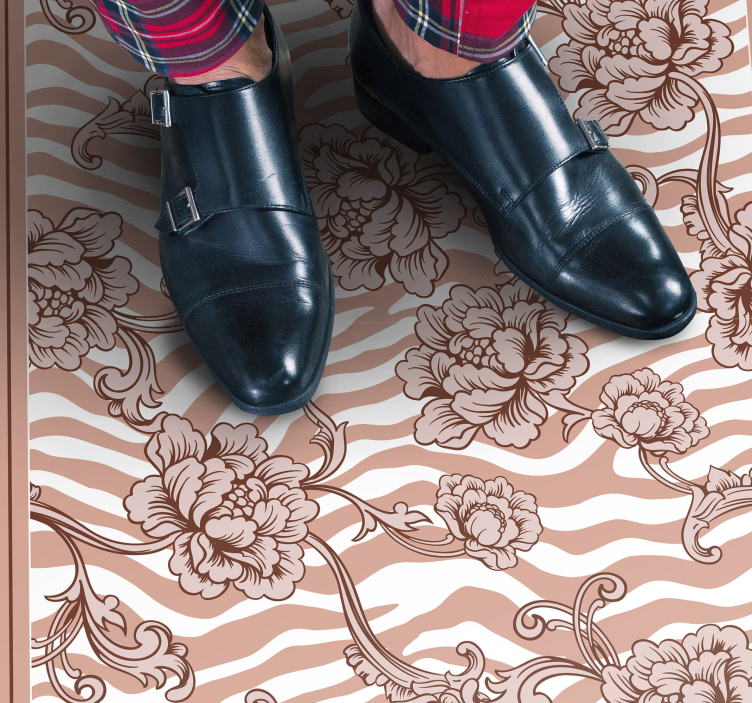 卧室乙烯基地毯斑马花卉融合 - TenStickers