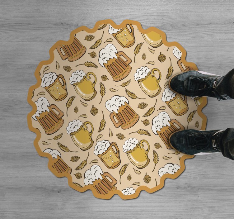 啤酒现代地毯乙烯基地毯 - TenStickers