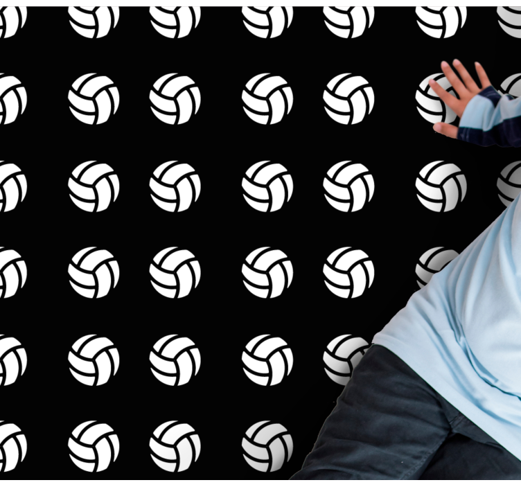 黑白排球卧室地毯 - TenStickers