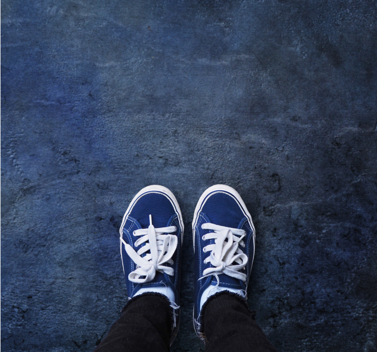 蓝色工业风混凝土质感地毯 - TenStickers