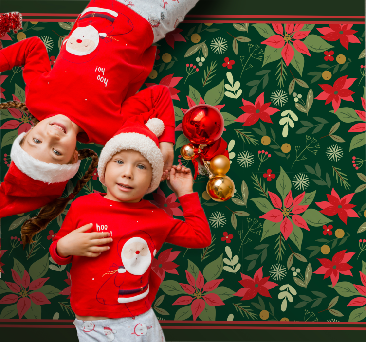 乙烯基地毯圣诞 节日一品红图案 - TenStickers