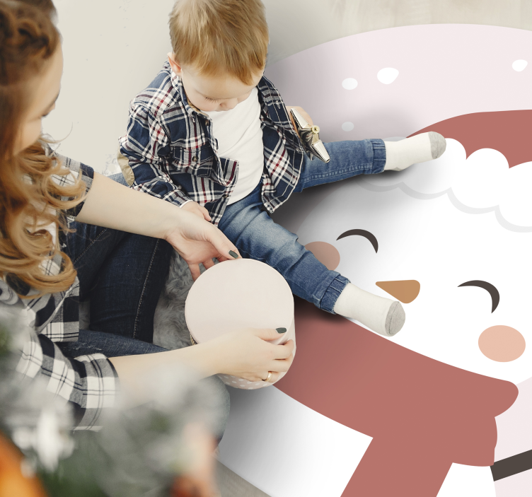 乙烯基地毯圣诞 快乐的雪人 - TenStickers