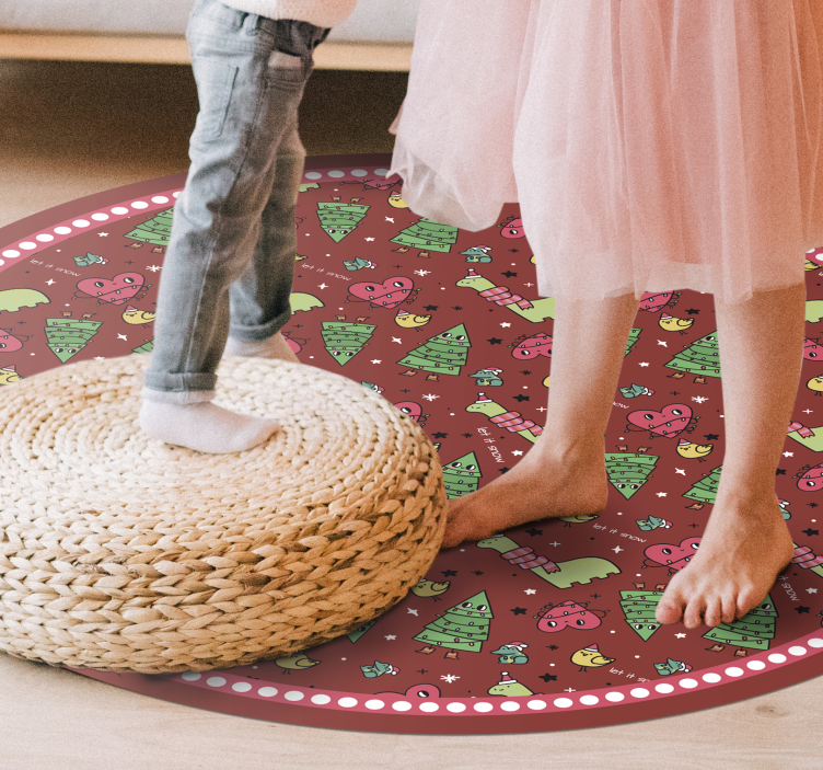 乙烯基地毯圣诞 节日圆形设计 - TenStickers