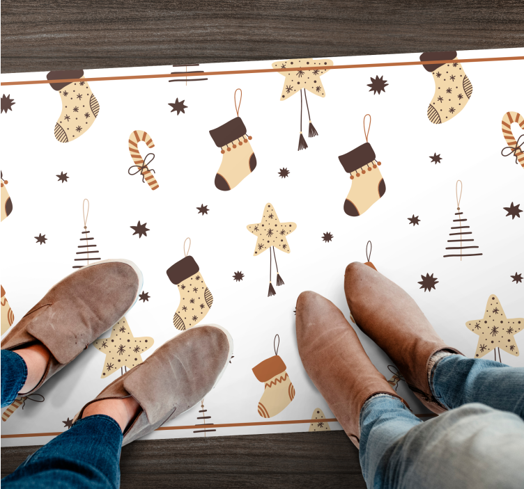 乙烯基地毯圣诞 白色节日庆典 - TenStickers