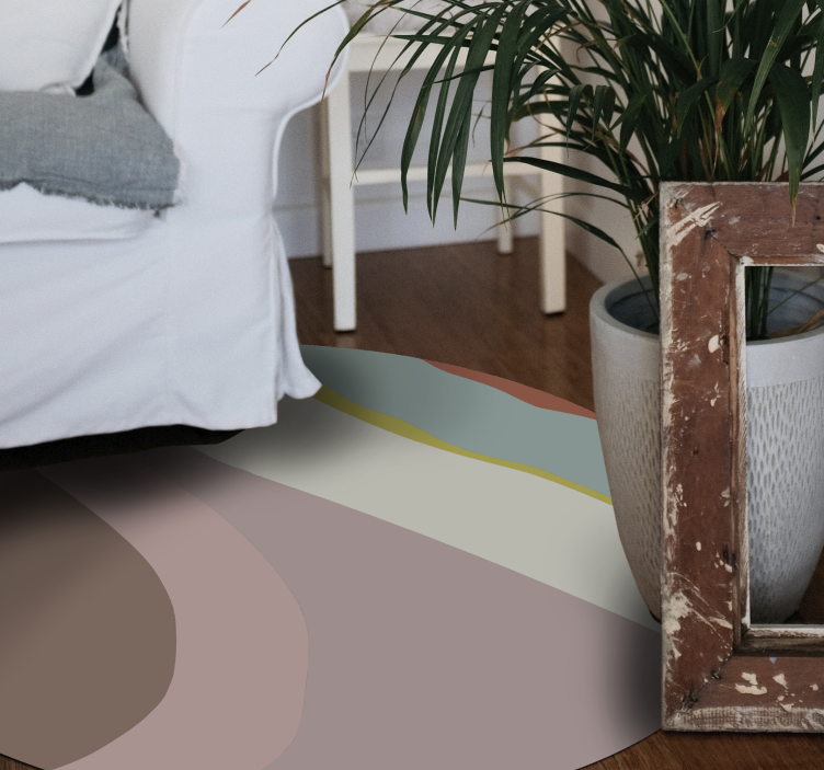 圆形乙烯基地毯 柔和的色调潮流 - TenStickers