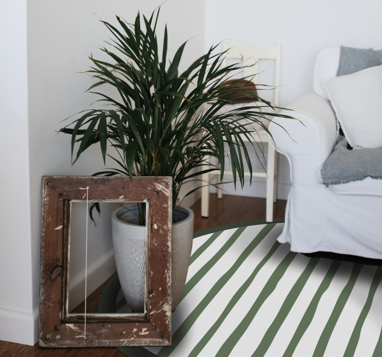 圆形乙烯基地毯绿色条纹排列 - TenStickers