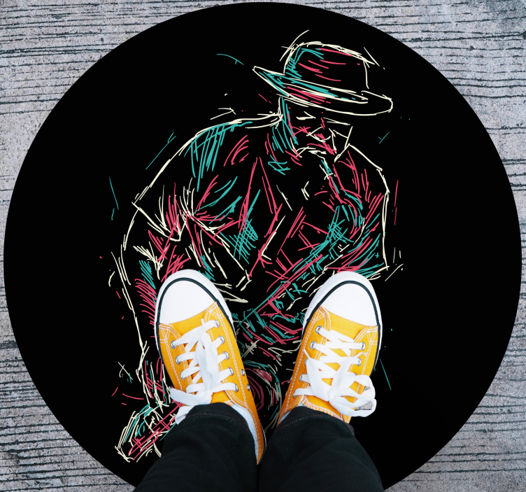 圆形乙烯基地毯适合爵士乐演出 - TenStickers