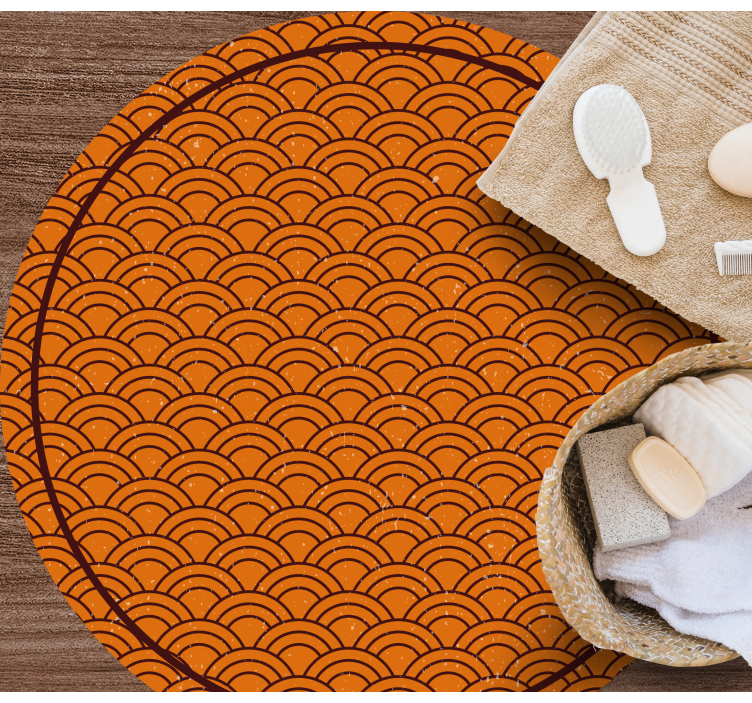 圆形乙烯基地毯橙色波浪图案 - TenStickers