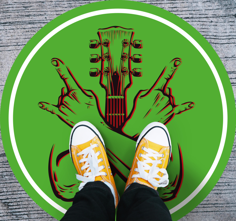 圆形乙烯基地毯摇摆姿态艺术作品 - TenStickers