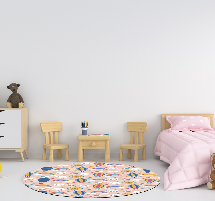 迷人的云彩和彩虹婴儿乙烯基地毯 - TenStickers