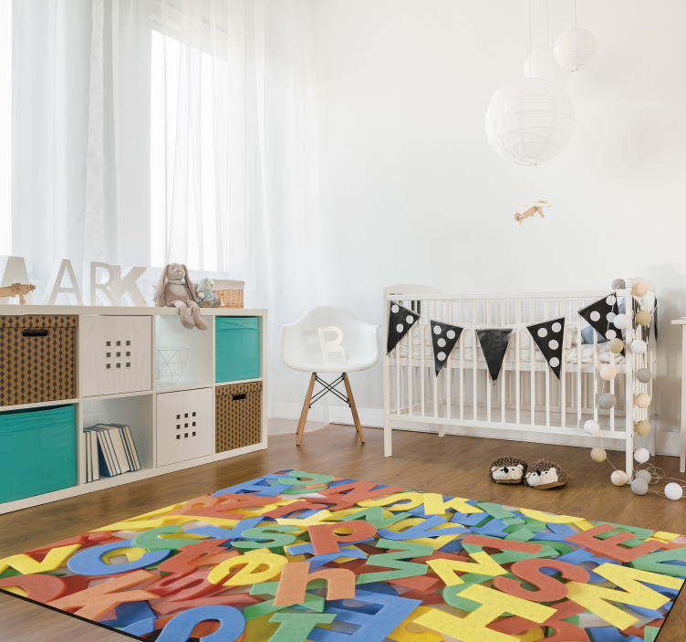 乙烯基字母地毯 彩色字母游戏表面 - TenStickers