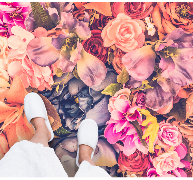 七彩花朵花卉地毯 - TenStickers