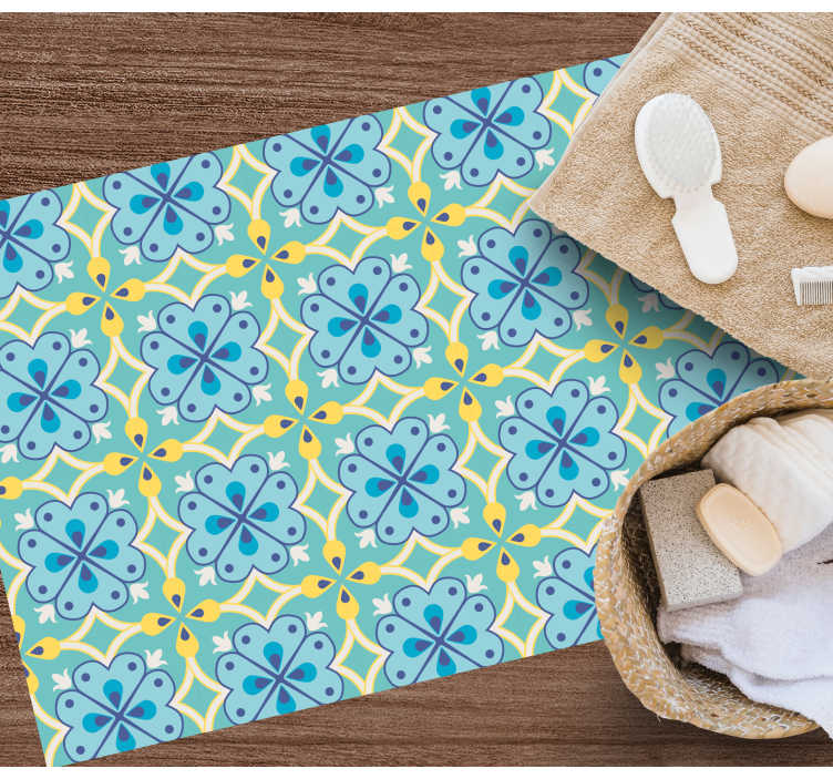 炫彩花纹地板砖地毯 - TenStickers