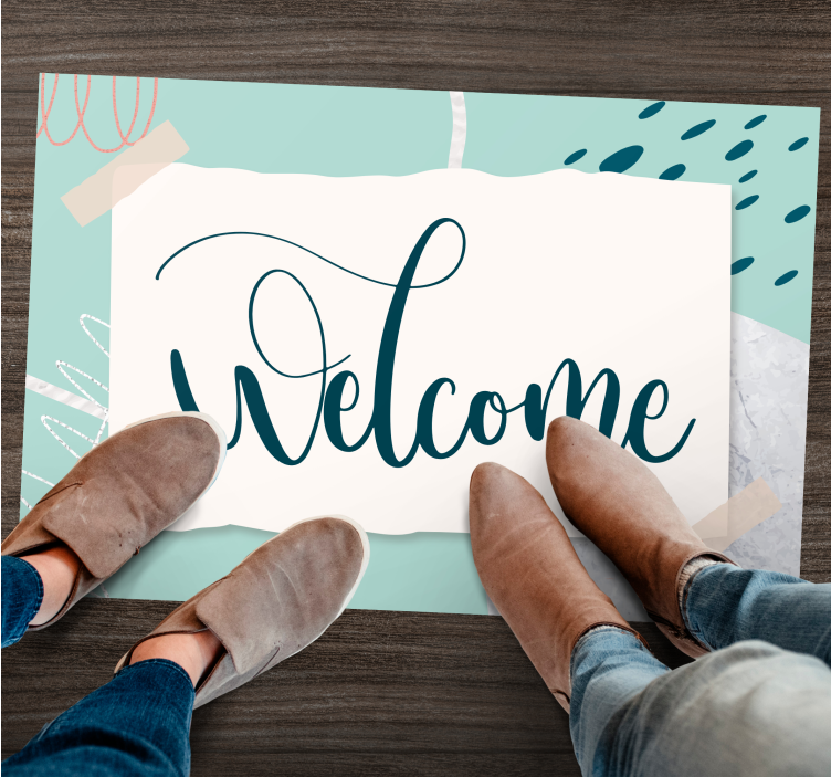 乙烯基地毯与短语 优雅的入口文字 - TenStickers