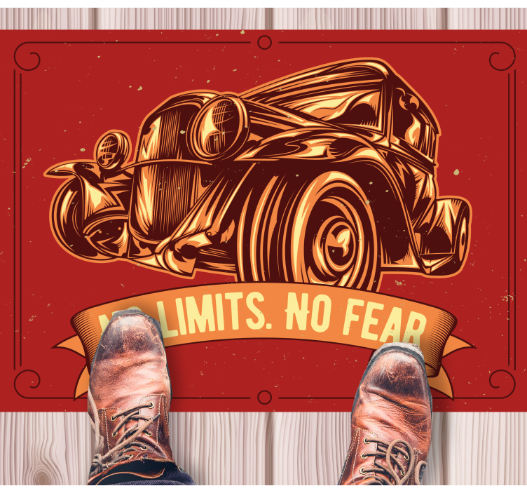 乙烯基地毯与经典汽车插图 - TenStickers