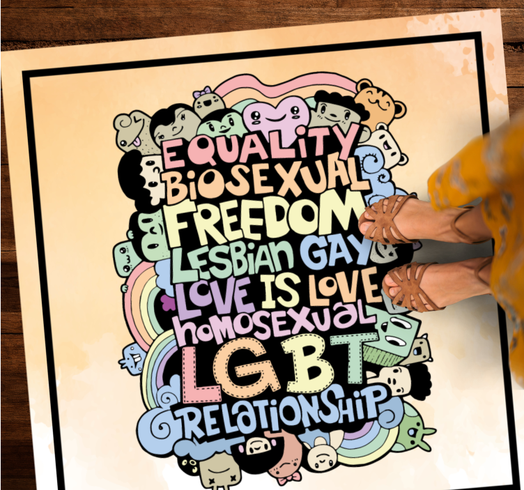 乙烯基地毯与短语 彩色lgbt信息 - TenStickers
