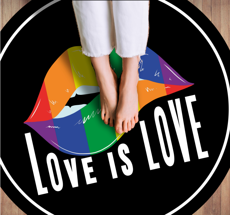 乙烯基地毯与色彩丰富的唇形图案 - TenStickers