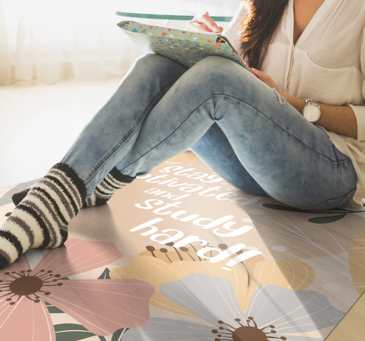 乙烯基地毯与短语 保持学习动力 - TenStickers