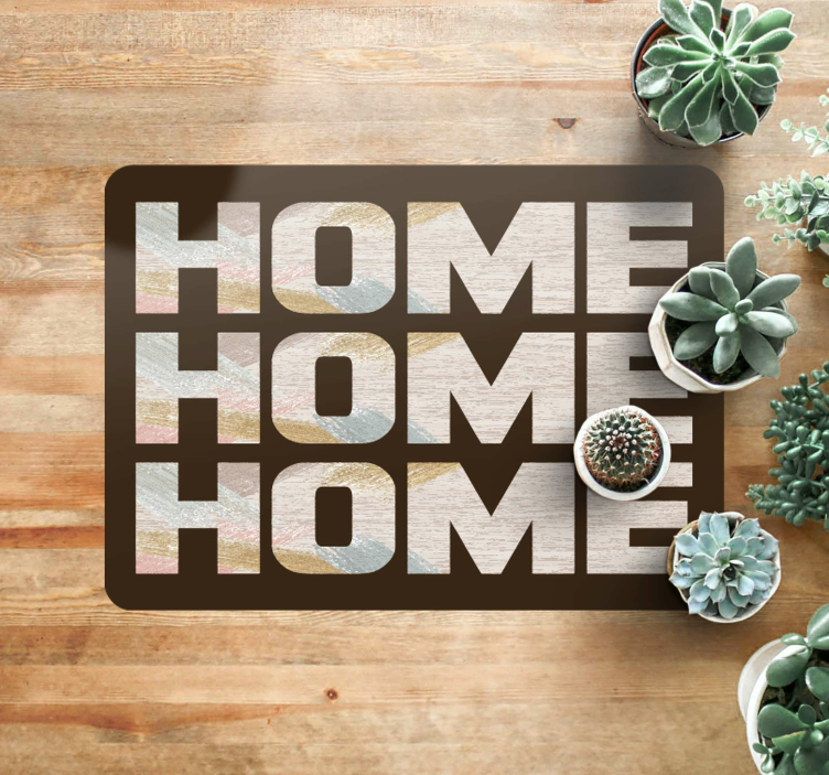 乙烯基地毯与短语 欢迎回家入口 - TenStickers