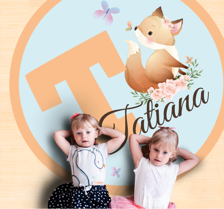 乙烯基地毯名称可爱狐狸插图 - TenStickers