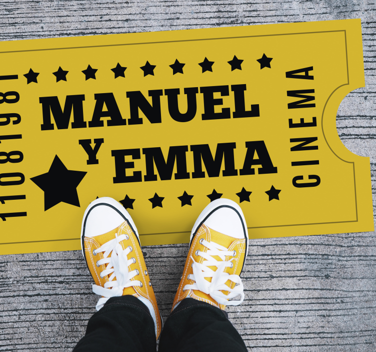 乙烯基地毯名称情侣电影票 - TenStickers