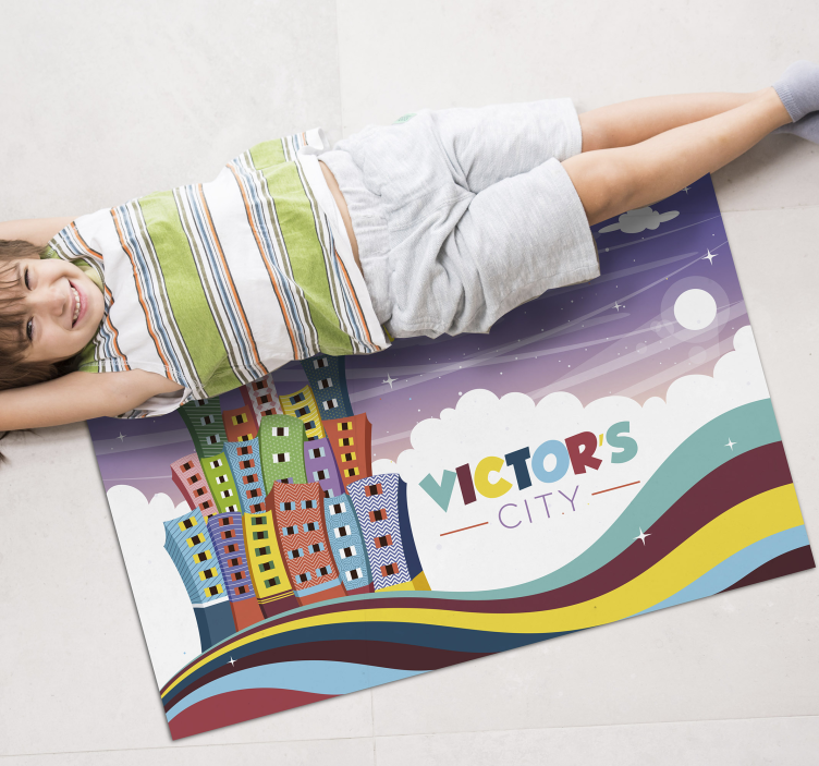 乙烯基地毯名称 城市景观 彩虹 - TenStickers