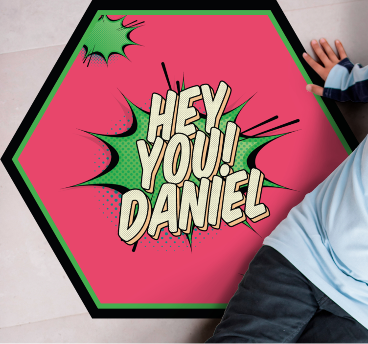 乙烯基地毯名称漫画风格问候 - TenStickers