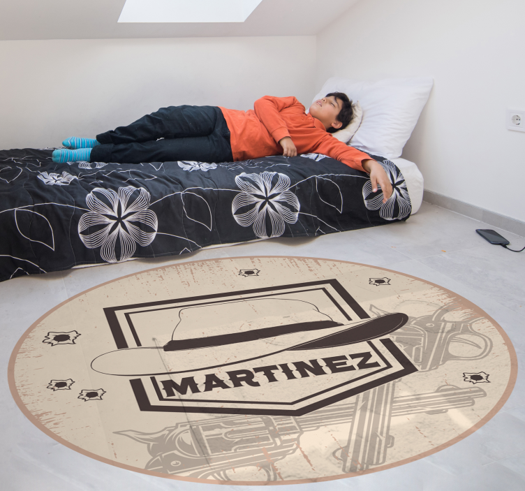 乙烯基地毯名称 可定制的西部 - TenStickers